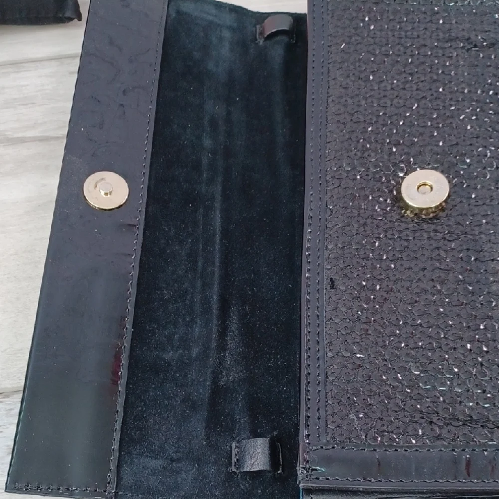 Furla Shimmering Black Sequin Clutch